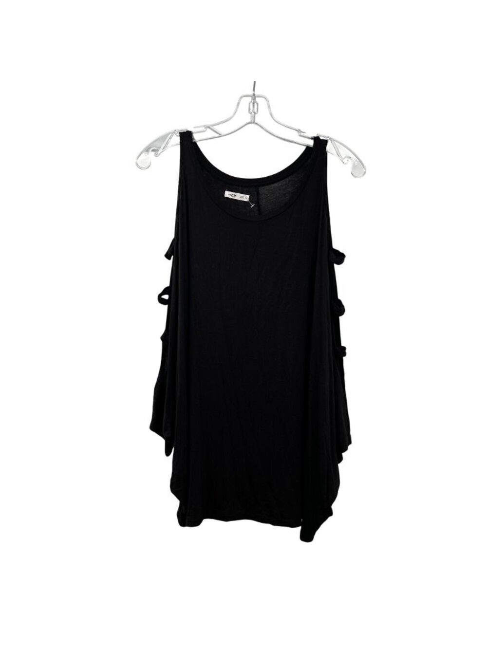 Edgely Womens Top 3/4 Ladder Cut Out Batwing Sleeve Black Size XL